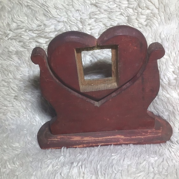 2 Handmade Heart Shaped Wooden Picture Photo Frames Wood - Picture 6 of 6